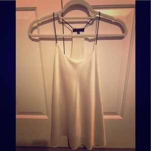 White satin racerback blouse